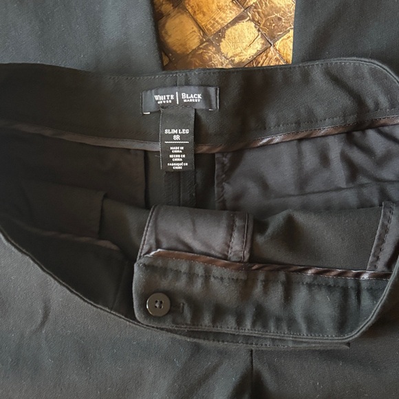White House Black Market Slim Leg Black Trousers - Picture 2 of 3